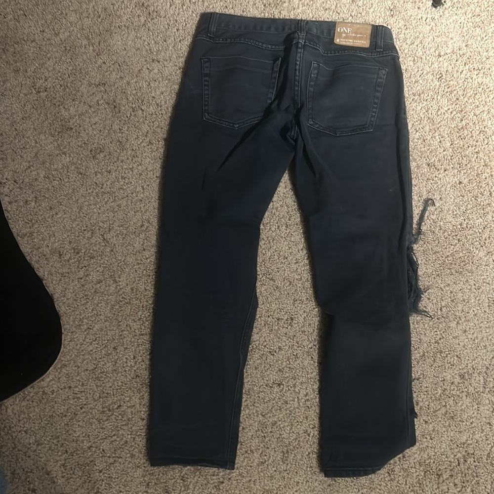 One Teaspoon One Awesome Baggies destroyed faded black denim jeans - Picture 6 of 8